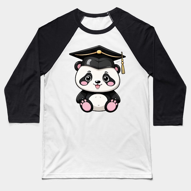 Kawaii Cute Panda Baseball T-Shirt by DecArt